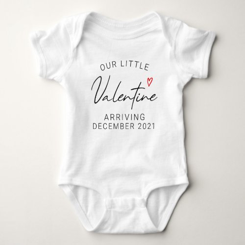 Our Little Valentine Baby Announcement Baby Bodysuit