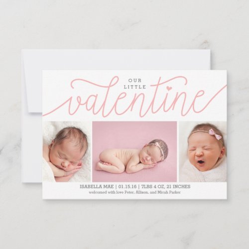 Our Little Valentine Birth Announcement with Photo