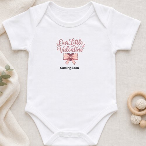 Our Little Valentine Pregnancy Announcement Baby Bodysuit