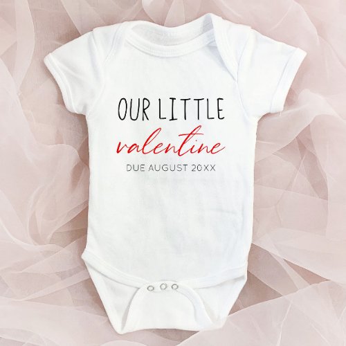 Our Little Valentine Pregnancy Announcement Reveal Baby Bodysuit