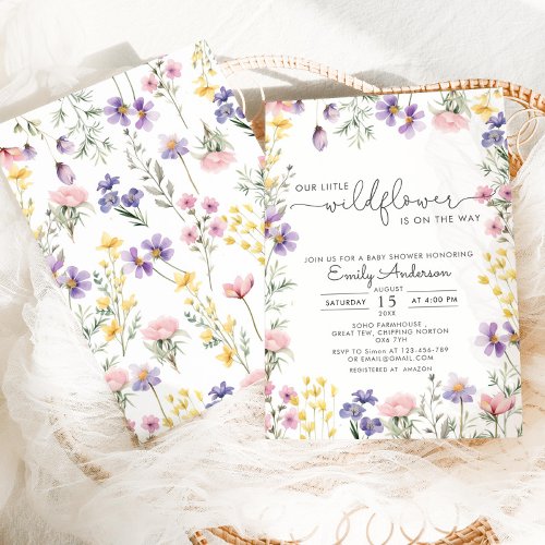 Our Little Wildflower Botanical Baby Shower  Invitation