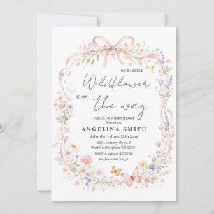 Our Little Wildflower Butterfly Baby Shower  Invitation