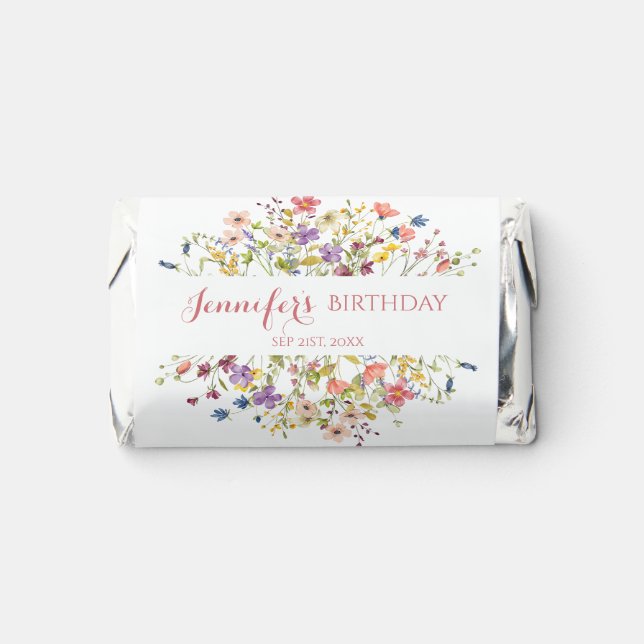 Our Little Wildflower Chocolate Labels Hershey's Miniatures (Front)