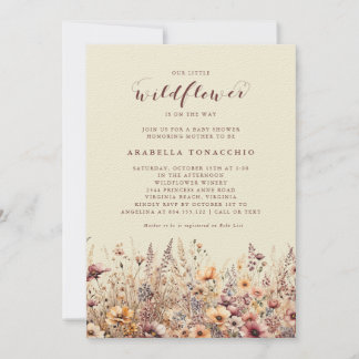 Our Little Wildflower Fall Floral Baby Shower Invitation