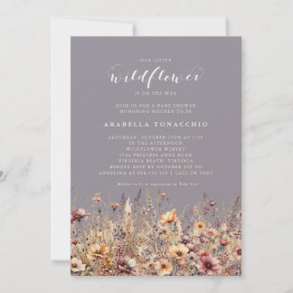 Our Little Wildflower Fall Floral Baby Shower Invitation