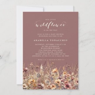 Our Little Wildflower Fall Floral Baby Shower Invitation