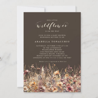 Our Little Wildflower Fall Floral Baby Shower Invitation