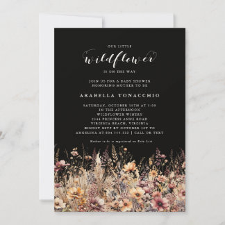 Our Little Wildflower Fall Floral Baby Shower Invitation