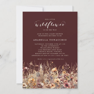 Our Little Wildflower Fall Floral Baby Shower Invitation