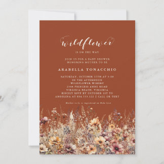 Our Little Wildflower Fall Floral Baby Shower Invitation