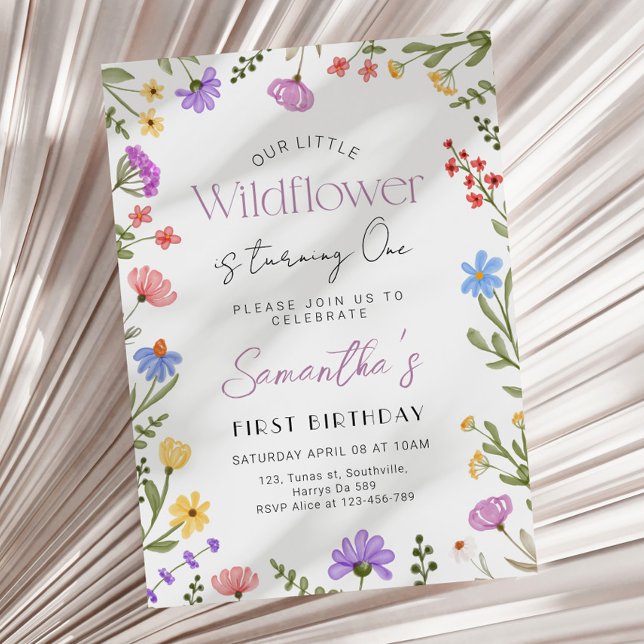 Our Little Wildflower Girl 1st Birthday Invitation (Creator Uploaded)