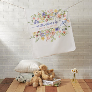 Our Little Wildflower Is Here Baby Name Gift Blanket