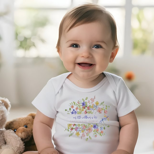 Our Little Wildflower Is Here Personalized Baby Bodysuit (A Little Wildflower Is Here Personalized Baby Bodysuit)