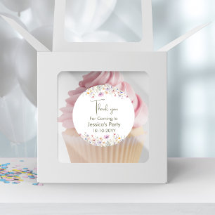 Our Little Wildflower Turning One Thank You Classic Round Sticker