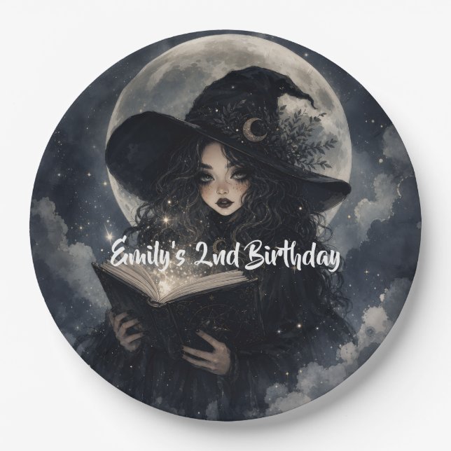 our little witch is turning 2 ||  paper plates (Front)