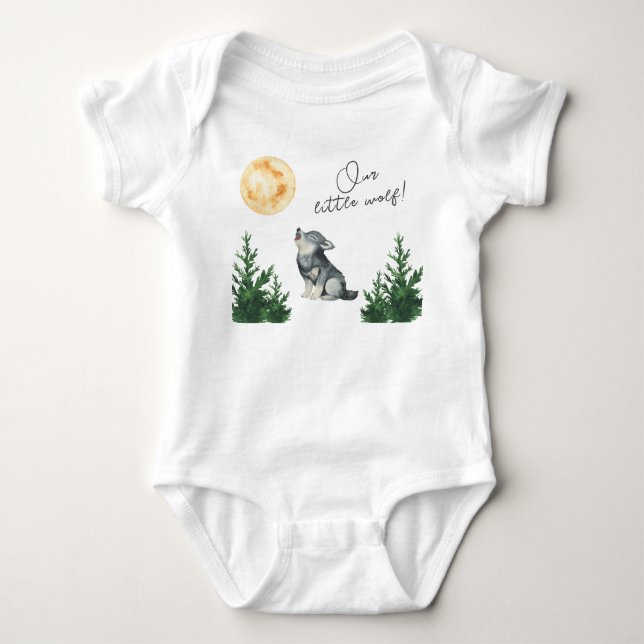 Our Little Wolf Baby Shower  Bodysuit (Front)