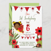 Our Love Bug Birthday Invitation Card (Front/Back)