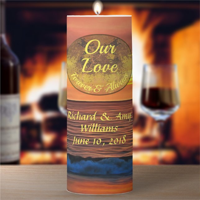 Our Love Forever Sunset 1577 Pillar Candle (Creator Uploaded)
