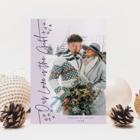 Our Love Gift Christmas Newlywed Photo Purple