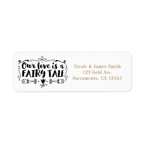 OUR LOVE IS A FAIRY TALE Custom Wedding Invitation Label