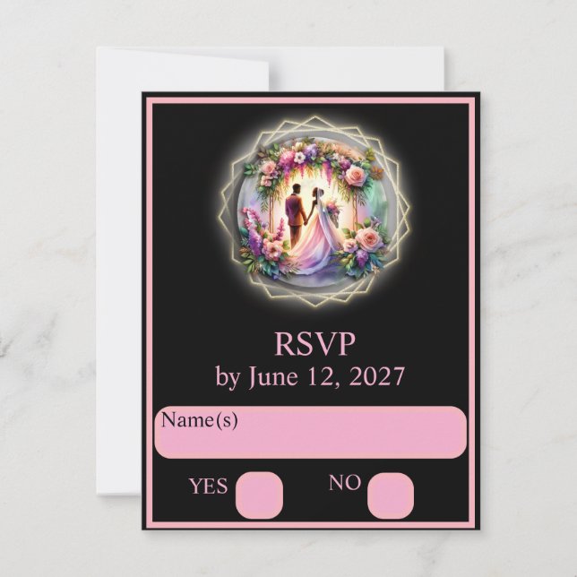 Our Love Is Brighter Than The Moon RSVP Card (Front)