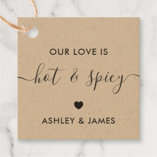 Our Love is Hot and Spicy Wedding Favor Tags
