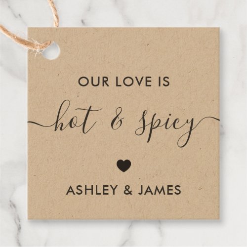 Our Love is Hot and Spicy Wedding Favor Tags