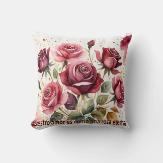 Our love is like an eternal rose throw pillow