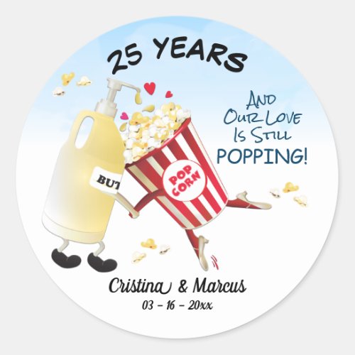Our Love Is Poppin Popcorn Classic Round Sticker
