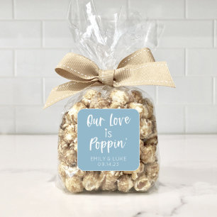 Our Love is Poppin' Wedding Favor Square Sticker