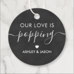Our Love is Poppping, Popcorn Chalkboard Wedding Favor Tags<br><div class="desc">These are the perfect little gift tags. You can customize front and back text.</div>