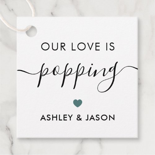 Our Love is Poppping Popcorn Tag Wedding Favor Tags