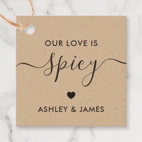 Our Love is Spicy Wedding Favor Tags