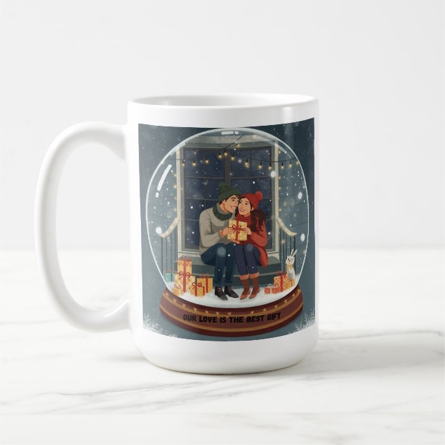 Our Love Is the Best Gift – Cozy Winter Lovers Hyg Coffee Mug (Left)