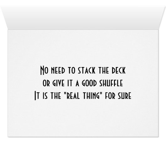 OUR LOVE IS THE "REAL DEAL" AND A "SURE THING" (Inside Horizontal (Bottom))