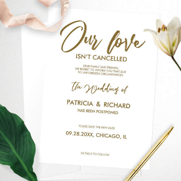 Cancelled deals wedding card