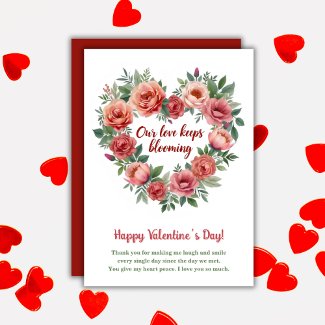 Our Love Keeps Blooming Floral Valentine's Day