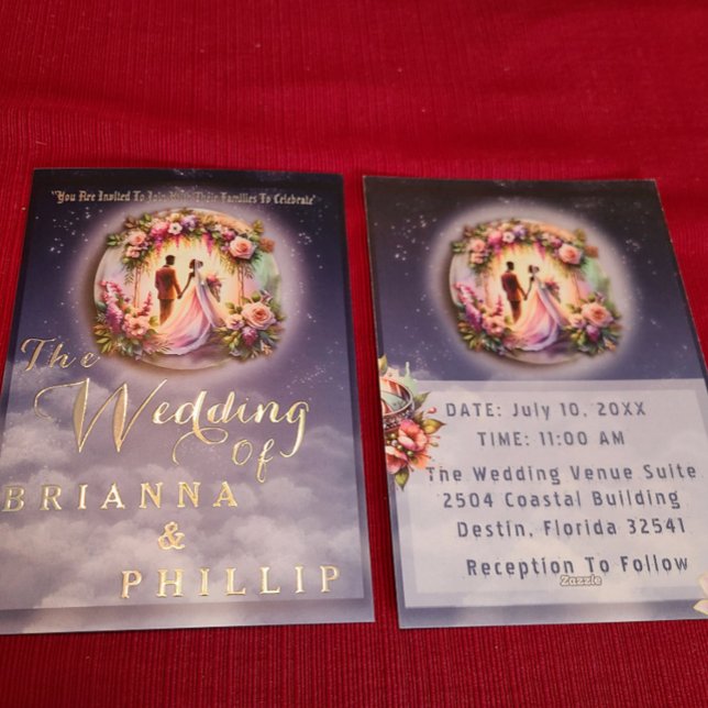 Our Love Reaches The Moon Wedding Foil Invitation (Creator Uploaded)