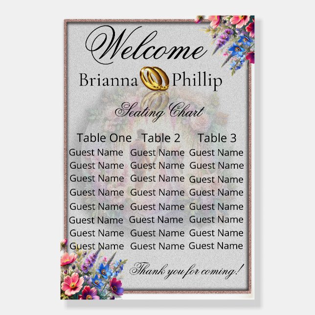 Our Love Reaches The Moon Wedding Seating Chart Foam Board (Front)