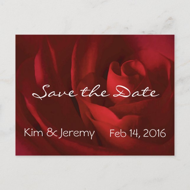 Our Love Romantic Save the Date Announcement Postcard (Front)