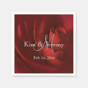 Our Love Romantic Wedding Personalized Paper Napkins