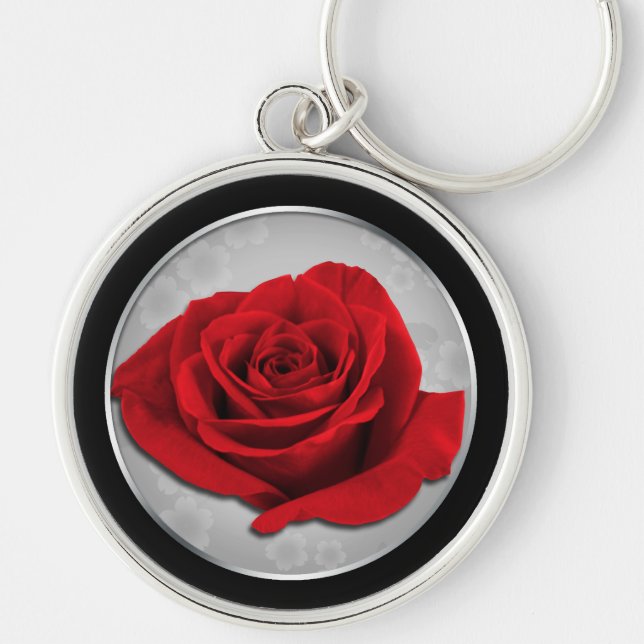 Our Love Rose - Beautiful Red Rose Keychain (Front)