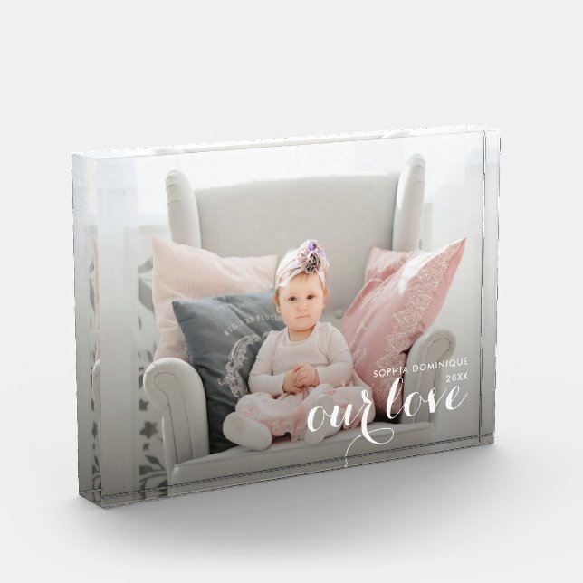 OUR LOVE Script Photo Block (Left)