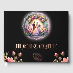 Our Love Shine Brighter Than The Moon Foil Guest Book
