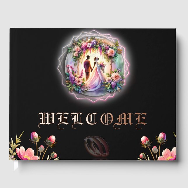 Our Love Shine Brighter Than The Moon  Foil Guest Book (Front)