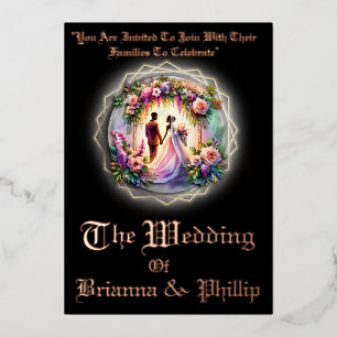 Our Love Shines Brighter Than The Moon Wedding Foil Invitation