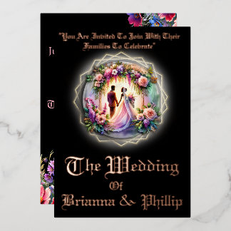 Our Love Shines Brighter Than The Moon Wedding Foil Invitation