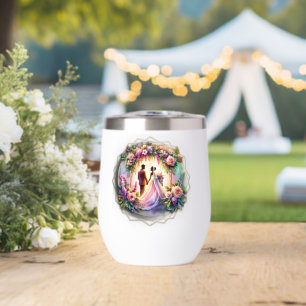 Our Love Shines Brighter Than The Moon Wedding Thermal Wine Tumbler