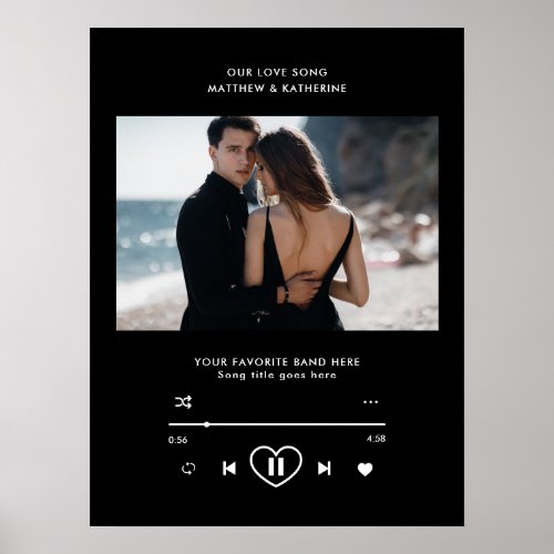 Our Love Song Black Photo Wedding Dance Song Poster