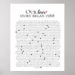 Our love story anniversary poster<br><div class="desc">designed by The Arty Apples Limited</div>